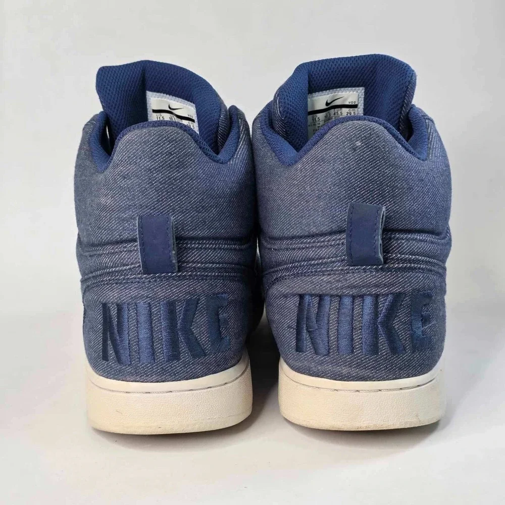 Nike Court Borough Mid Blue Denim High Top Sneakers Shoes 844884-400 Men's 11.5